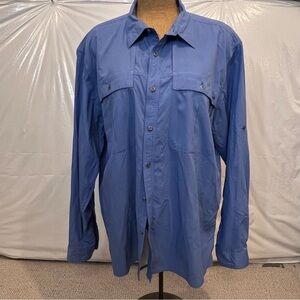 Orvis Men’s Angler Open Air Caster Long Sleeve Shirt Size XL Blue #4A38 Active